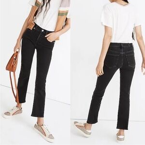 Madewell 27x26 Cali Demi-Boot Jeans in Starkey Wash 0357 faded black high rise